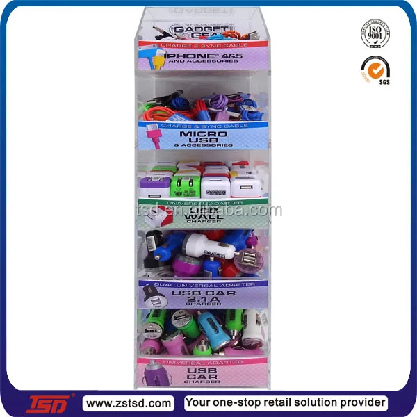 ACRYLIC CELL MOBILE PHONE HOLDER SLATWALL AND COUNTER TOP RETAIL