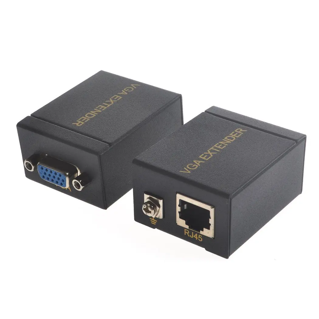 Onvian VGA Signal Extender 60M for Single Ethernet Cat 5e/6 Cable RJ45 to VGA Converter Transmitter Receiver