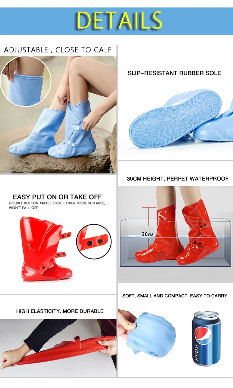 Custom logo PVC waterproof shoes cover boots rain covers