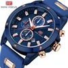 MINI FOCUS 0089G Fashion Quartz Watch Men Chronograph 3 Sub-dials 6 Hands Calendar Silicone Strap Waterproof Sport Watch