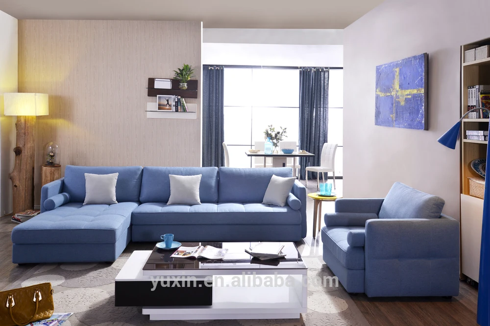 Blue Modern Living Room Sofas Sectional Corner Sofa Set From Foshan Blue Modern Living Room Sofas Sectional Corner Sofa Set From Foshan Manufacturer