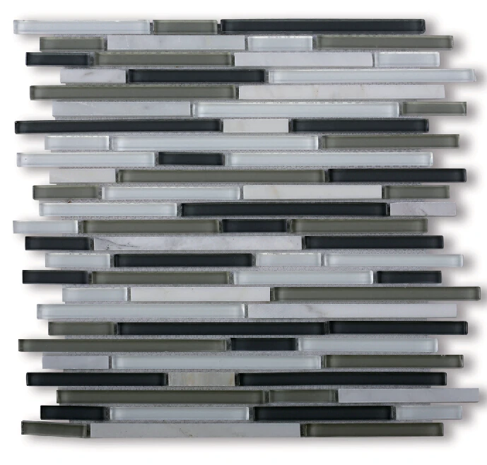 4mm Super-thin Design Glass and Stone Mosaic Tiles