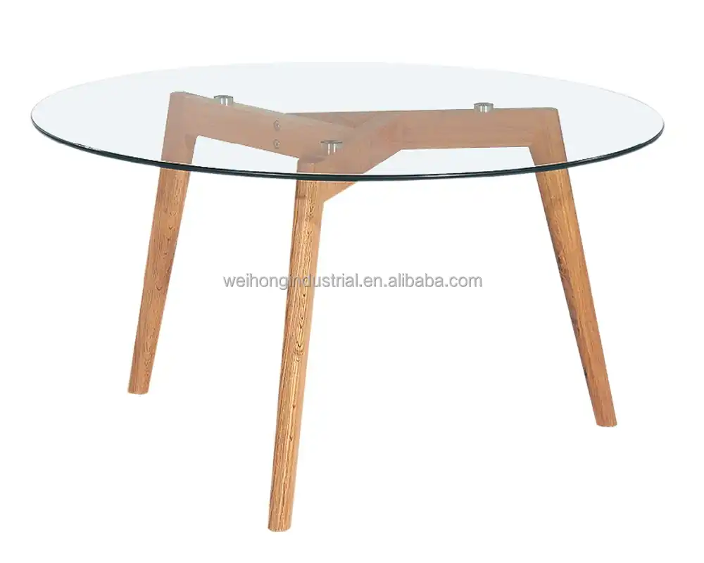 Source 8mm Clear Glass With American White Oak Legs Round Coffee Table Dia 90 H45cm On M Alibaba Com
