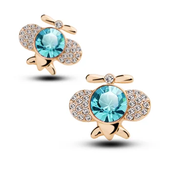 Original Women Jewelry Stud Crystal Airplane Earrings Original Women Jewelry Stud Crystal Airplane Earrings