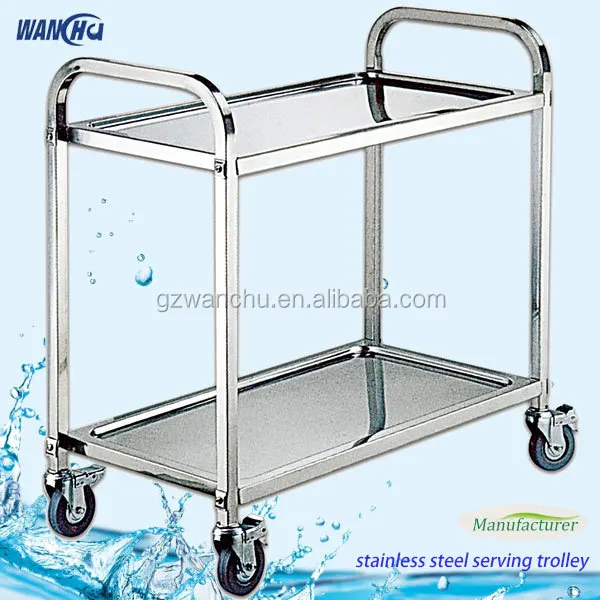 Factory Stainless Steel Food Service Trolley With 2 Layers/dining Room