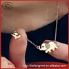 18k gold plated crystal elements 2 elephant family fashion jewelry necklace yiwu factory outlets