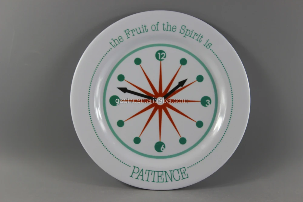 Clock Printing Melamine Dinner Plates For USA