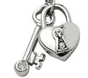 Key and lock pendant with silver color stainless steel chain symbol of pure love for couples boyfriend and girl friend sole