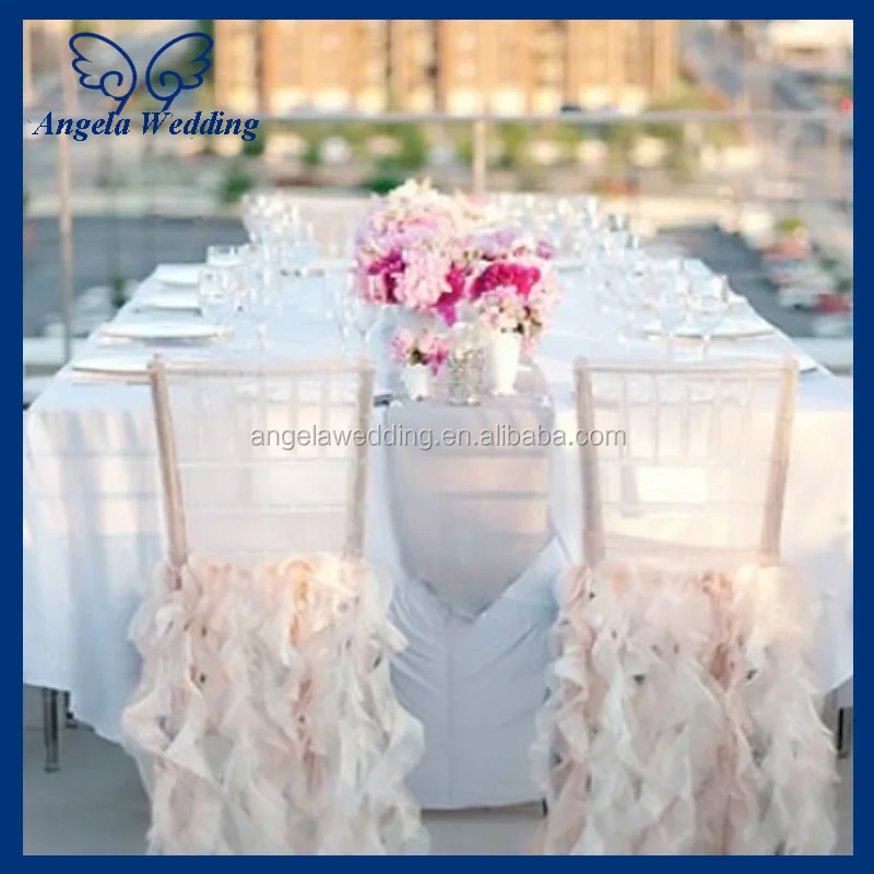 Ch100a Wholesale 100 Polyester Wedding Fancy Ruffled Wedding Chair