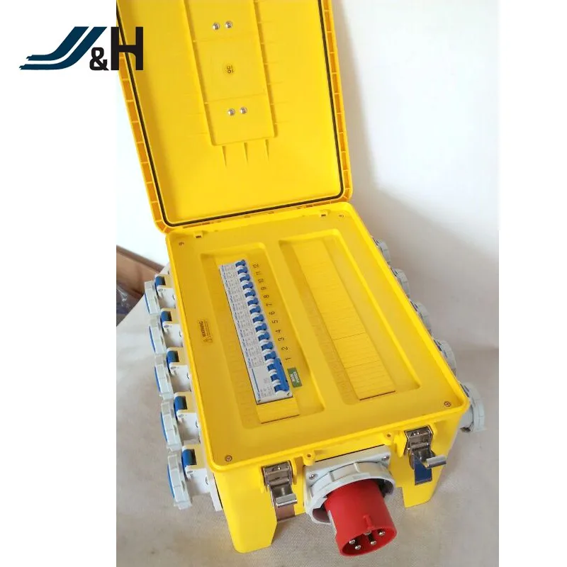 24 Way Three Phase Portable Power Distribution Box,Yellow Type Ip67