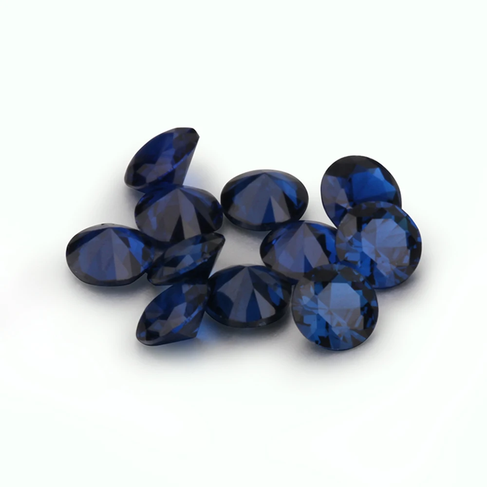合成尖晶石深蓝色 114 # 圆形明亮切割尖晶石批发