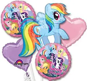 Single Source Party Supplies - My Little Pony Birthday Bouquet Mylar Foil Balloons