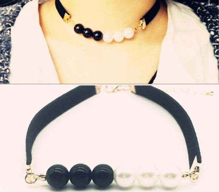 desain baru beludru choker kalung dengan manik manik kaca desain baru beludru choker kalung dengan manik manik kaca