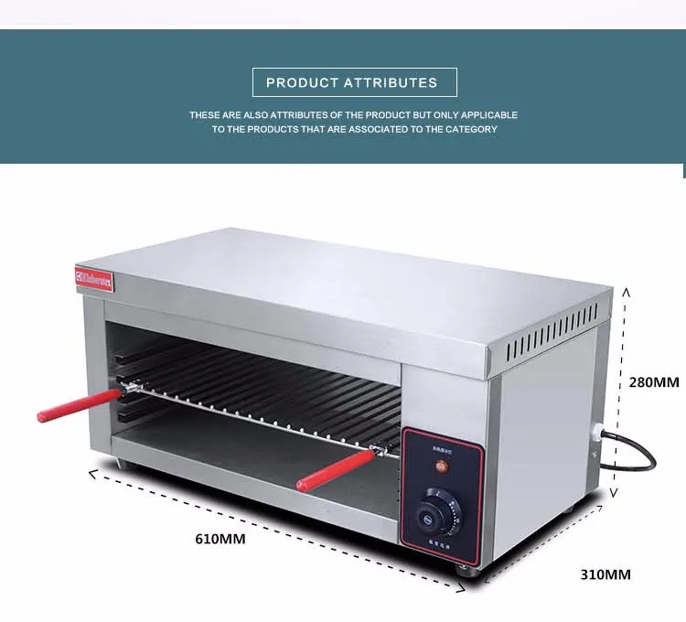 Hot Sale Countertop Adjustable Electric Kitchen Salamander Cooking