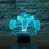 SP006 2018 hot sale 7 color changeable FORMULA ONE CAR 3D ILLUSION LAMP
