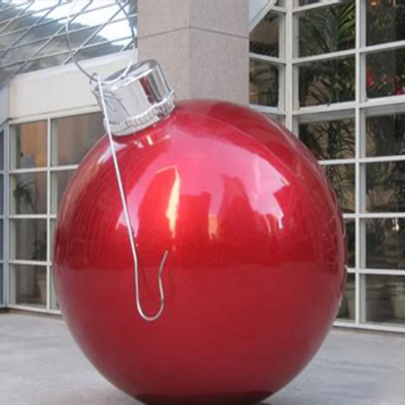 Outdoor Christmas Decorations Large Red Fiberglass Christmas Balls For