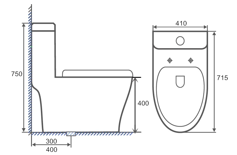 Sanitary Ware Highefficient One Piece Western Toilet Standard Size