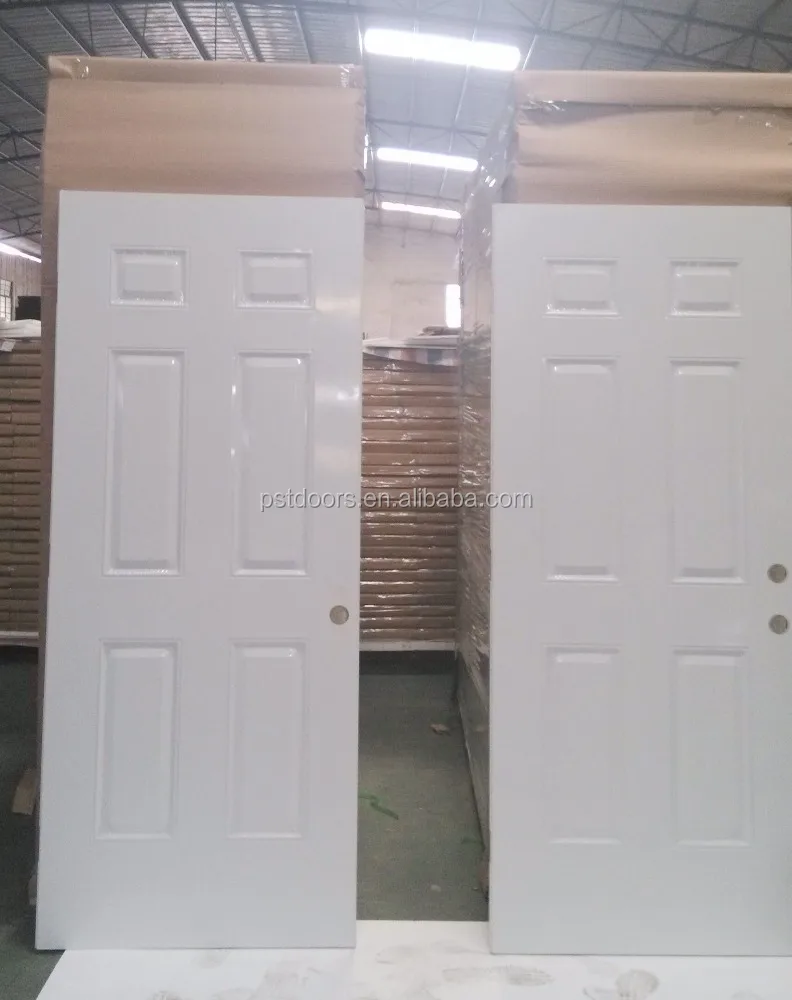 6 panel wei&szlig; grundiert stahl eingangst&uuml;r, amerikanischen stahlt&uuml;r