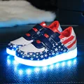 2016 Summer Shoes Boys Girls Sneakers with Led Light Little Kids Rubber Bottom Shoes Children Star