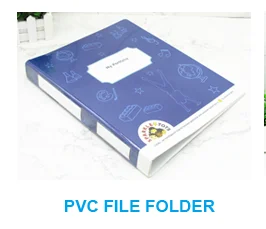 factory PVC plastic file folder custom printed 2 ring binder file folder 