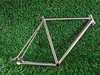 Simple design titanium fixed gear frame with rack and fender mounts
