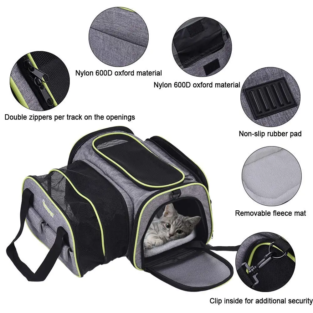 Pet Purse Dog Handbag Cat Carrier Expandable Pet Bag Airline Approved