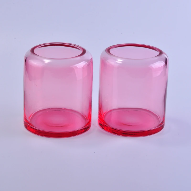 Red color glass candle jars wholesale for home decoration
