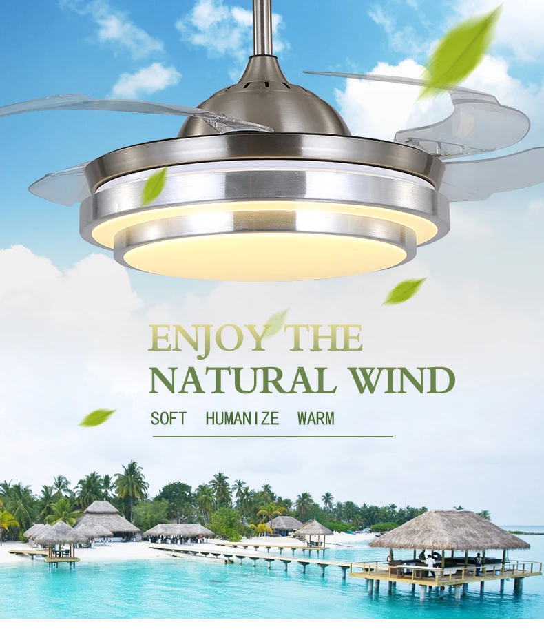 China high quality 13.6KG 10.5KG ceiling fan with hidden blades