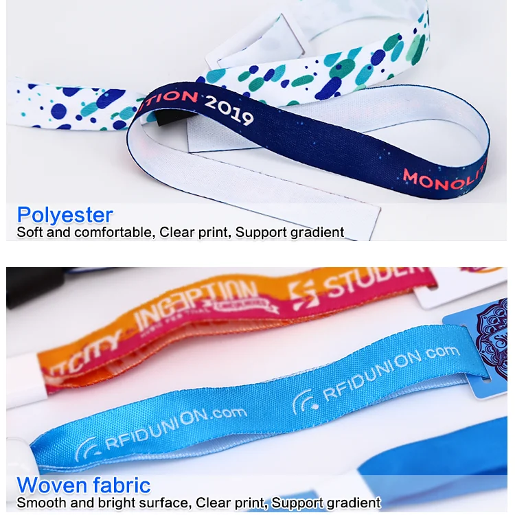 High Quality 13.56MHz Compatible Woven RFID Fabric Wristband