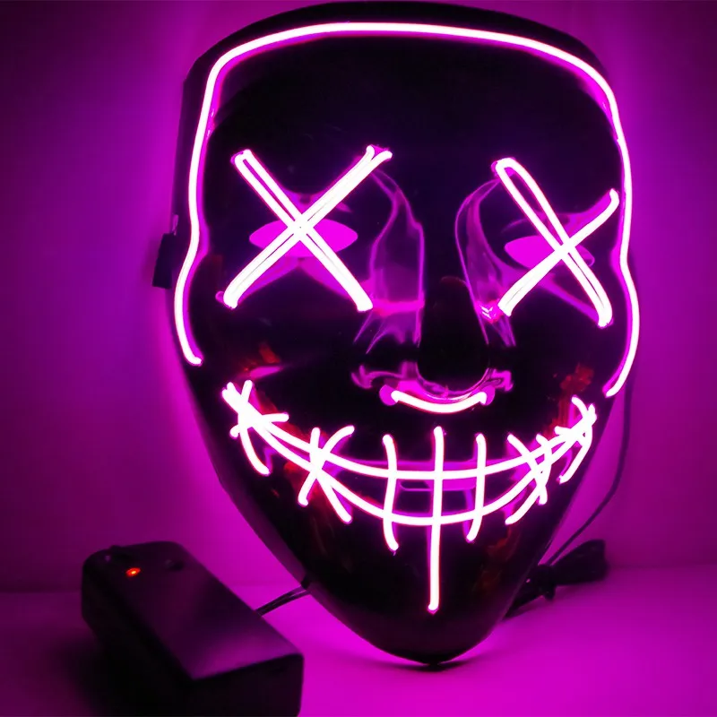 Light Up Glowing Neon Mask Factory Price El Wire Neon Mask For ...