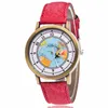 PU leather zinc alloy case unisex wrist watch arabic numerals dial casual style