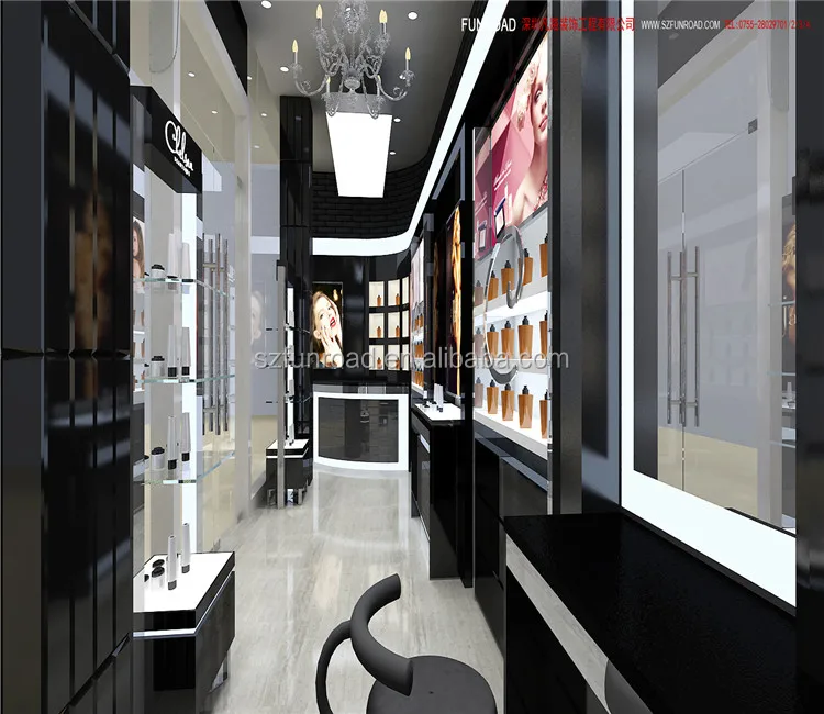 cosmetic shop decoration make up store interior design with display ...