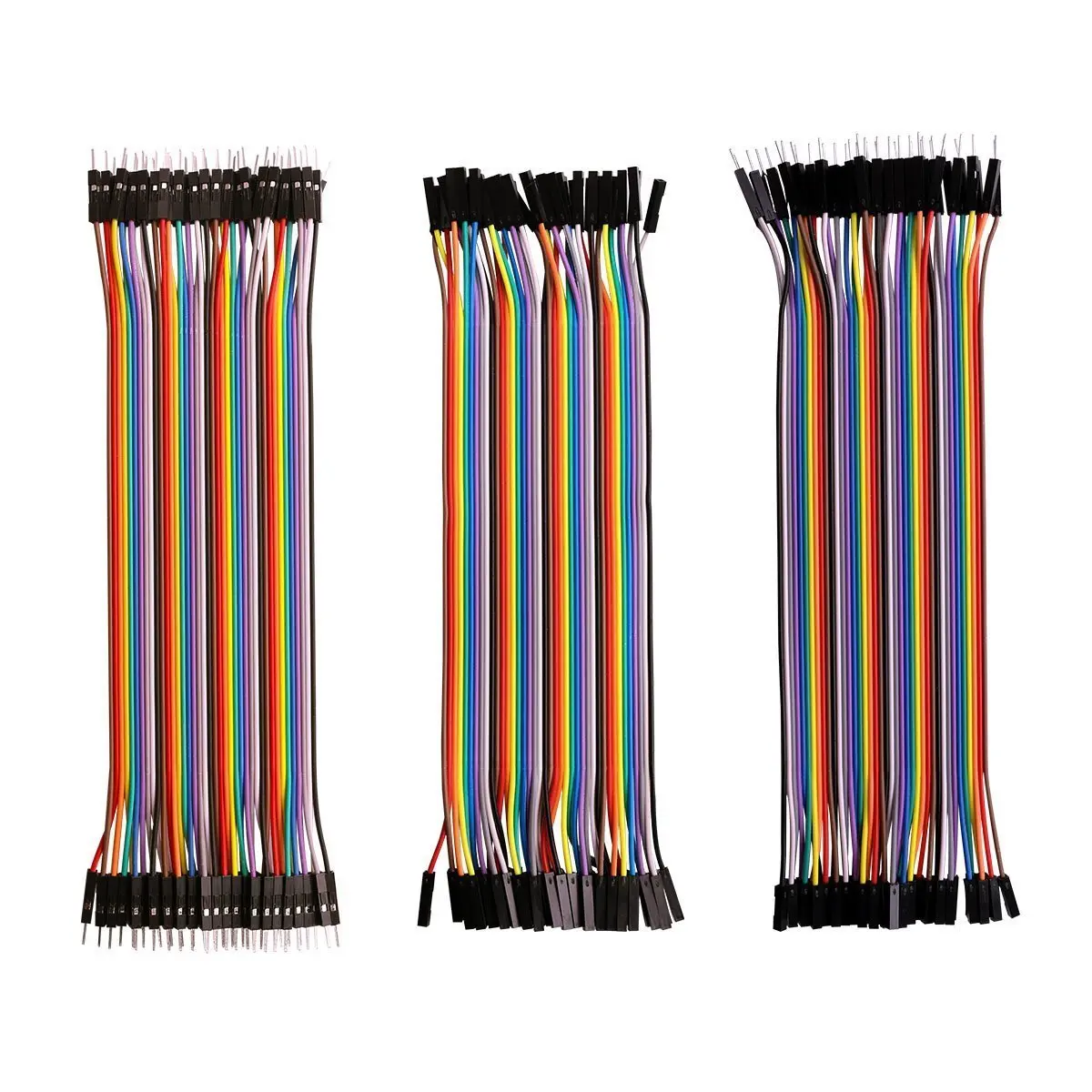 Elegoo EL-CP-004 120pcs Multicolored Dupont Wire 40pin Male to Female, 40pin Male to Male, 40pin Female to Female Breadboard Jumper Wires Ribbon Cables Kit for arduino