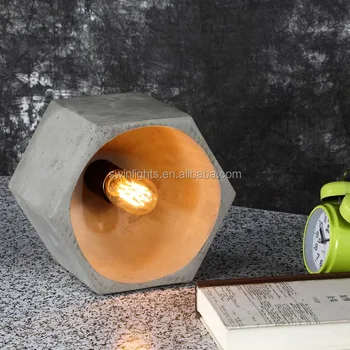 Concrete Light Modern Table Lamp Small Decorative Desk Concrete Light Modern Table Lamp Small Decorative Desk With Edison Bulb