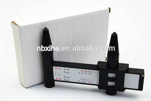 Righello per bulloni per cerchioni Calibro universale PCD 4 5 6 8 fori Capocorda per bulloni Cerchio per bulloni Modello di misurazione scorrevole Strumento per misurare i perni sul veicolo