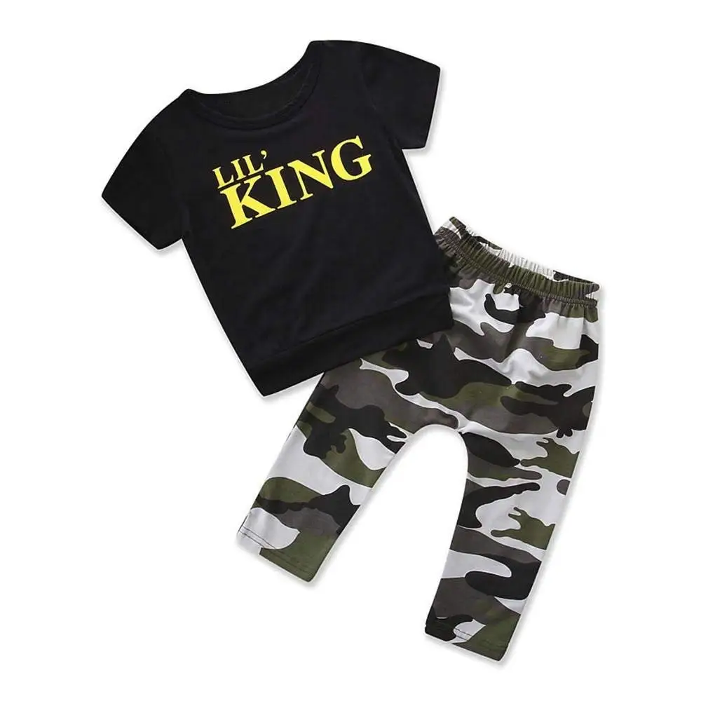 DIGOOD for 0-4 Years Old,Toddler Baby Boys Summer Letter T-Shirt+Shorts,Kids 2Pcs Stylish Outfits Clothes Sets