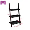 3 Tier Wooden Wall Display Rack Leaning Ladder Shelf Bookcase Display