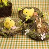 easter decoration handicraft chicken egg rabbit in nest