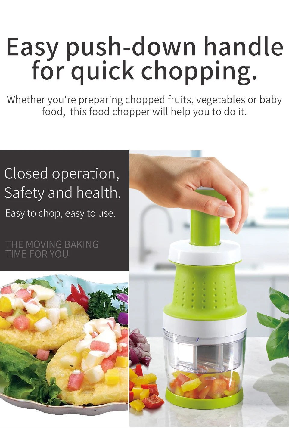Garlic Press Food Chopper Slap Chop Fruit Vegetable Grater Kitchen Accessories