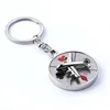 Russian roulette key rings rotary creative airplane compass