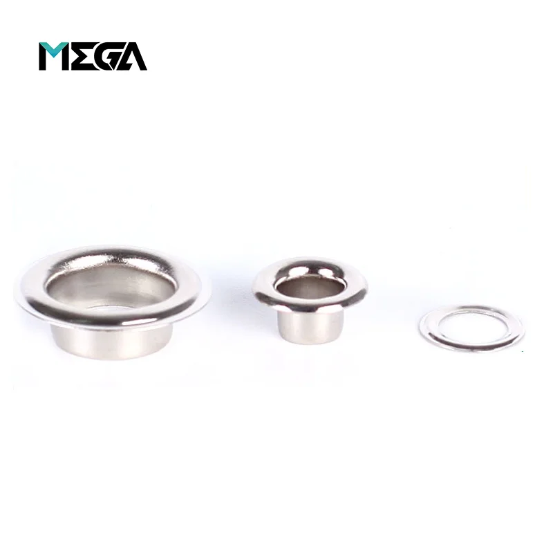 High quality bag accessories oval round shoe eyelet grommet stainless steel custom metal brass curtain eyelet ring for garments