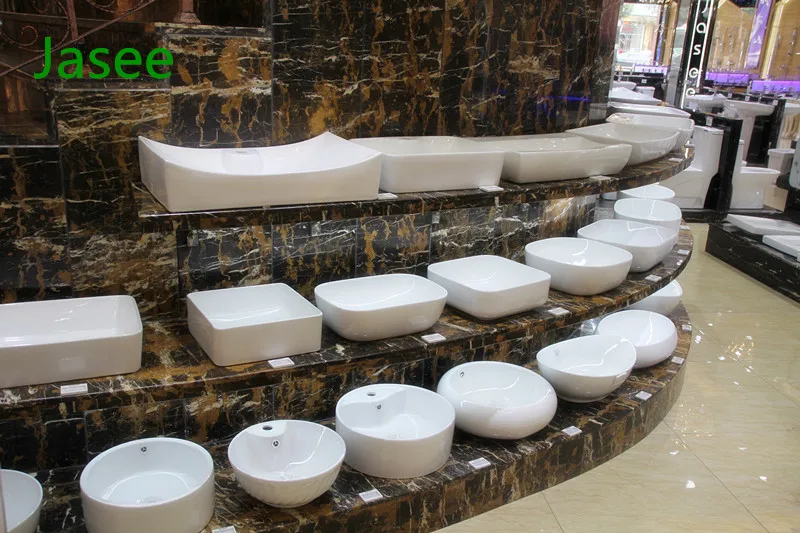 Cheap new model hair wash shampoo fancy enamel glass design catch vitreous ceramic bthroom basin sink