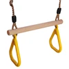 brand wholesale toys swing with wooden Trapeze bar with PE rope kids outdoor swing