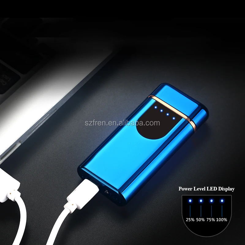 Dual Arc Rechargeable USB Electric Pulse Lighter Wind proof Led Display New