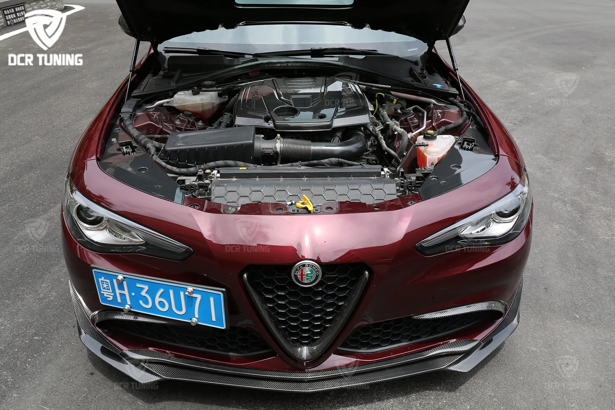 New Version Rear Exhaust Diffuser Wing Lip Carbon For Alfa Romeo Giulia 