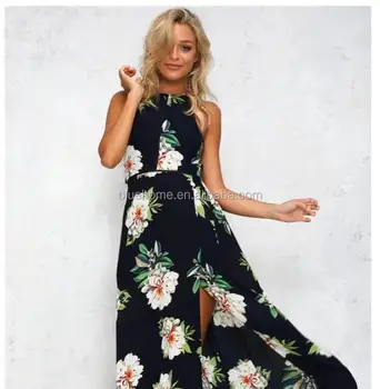 Halter Neck Chiffon Dress