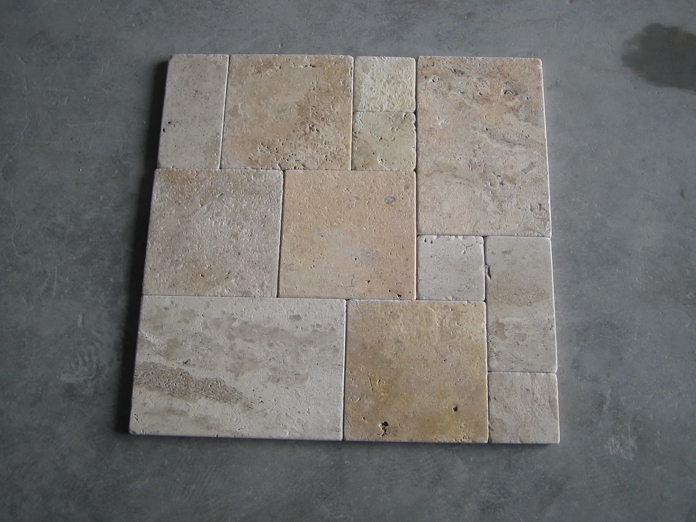 Panel Mosaic Design Prefab Laminated Panel Travertine Tile Composed Marble T9S Natural Polished Tiles Square FIRST Stone 10-12mm