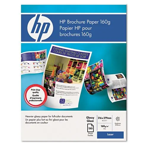 HP : Color Laser Glossy Brochure Paper, 97 Brightness, 44lb, Letter, 150 Sheets -:- Sold as 2 Packs of - 150 - / - Total of 300 Each