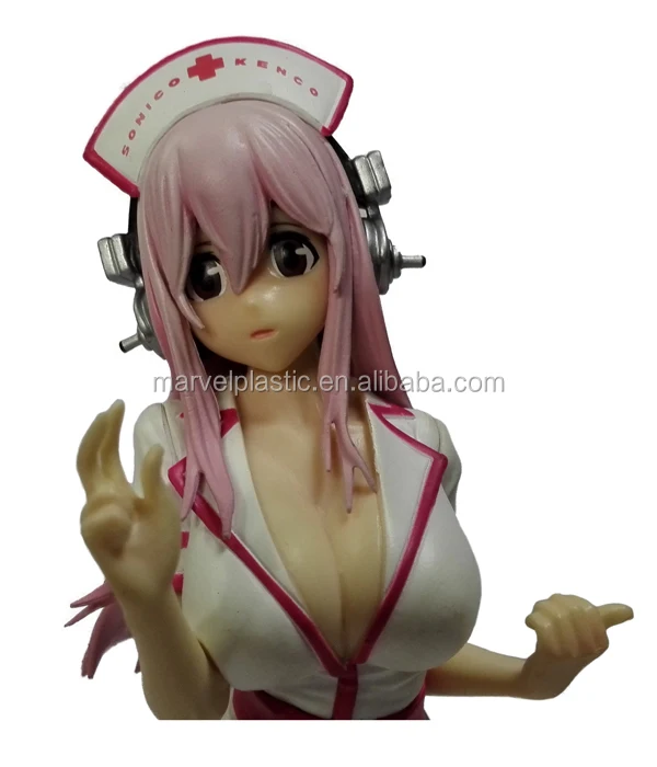 New in Box Nurse uniform Super Sonico PVC Figure Anime Can Take off clothes Toy