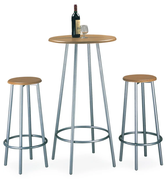 Modern fashion orange wood top metal legs 2 seater dinner room table set furniture folding small round dining table and chairs